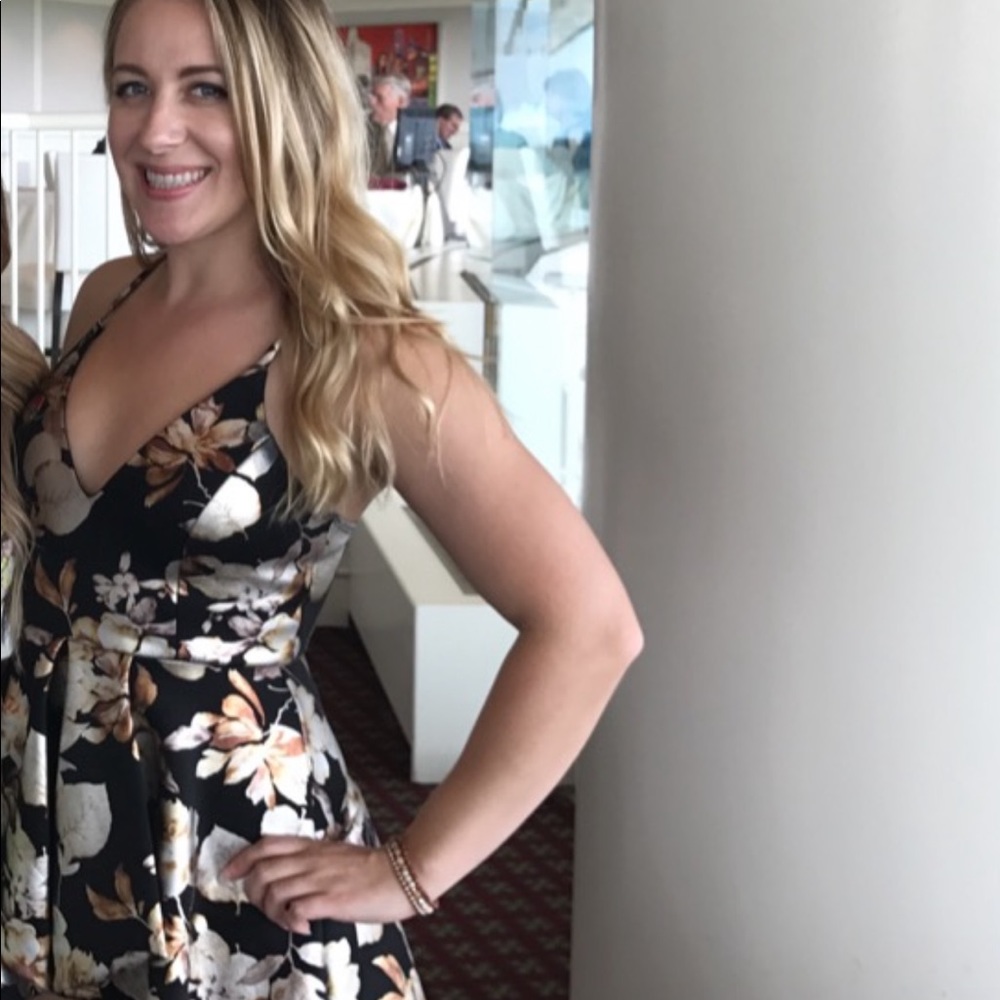 Akira gold floral romper
